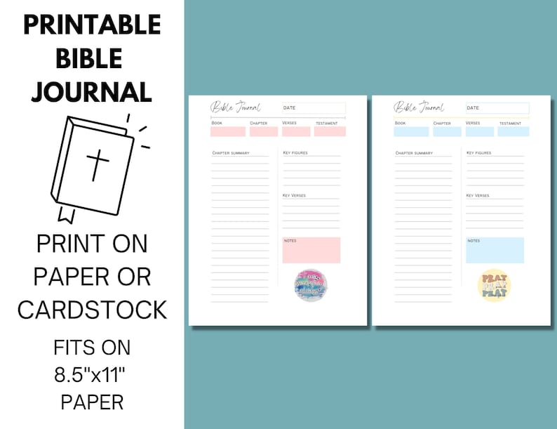 Bible Study Journal Printable, Printable Bible Journal, Scripture ...