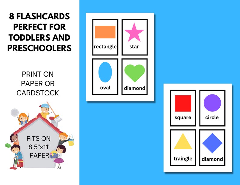 Shape Flashcards, Preschool Printable Flashcards, Toddler Flashcards