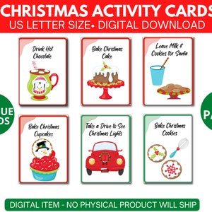 Weihnachten Adventskalender Karten, Adventskalender-Aktivitäten, Adventskarten zum Ausdrucken, Weihnachtsaktivitäten für Kinder, Adventskalender