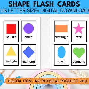 Shape Flashcards, Preschool Printable Flashcards, Toddler Flashcards, Printable Flashcards, Preschool Flashcards, Kids Flash Cards, Shapes