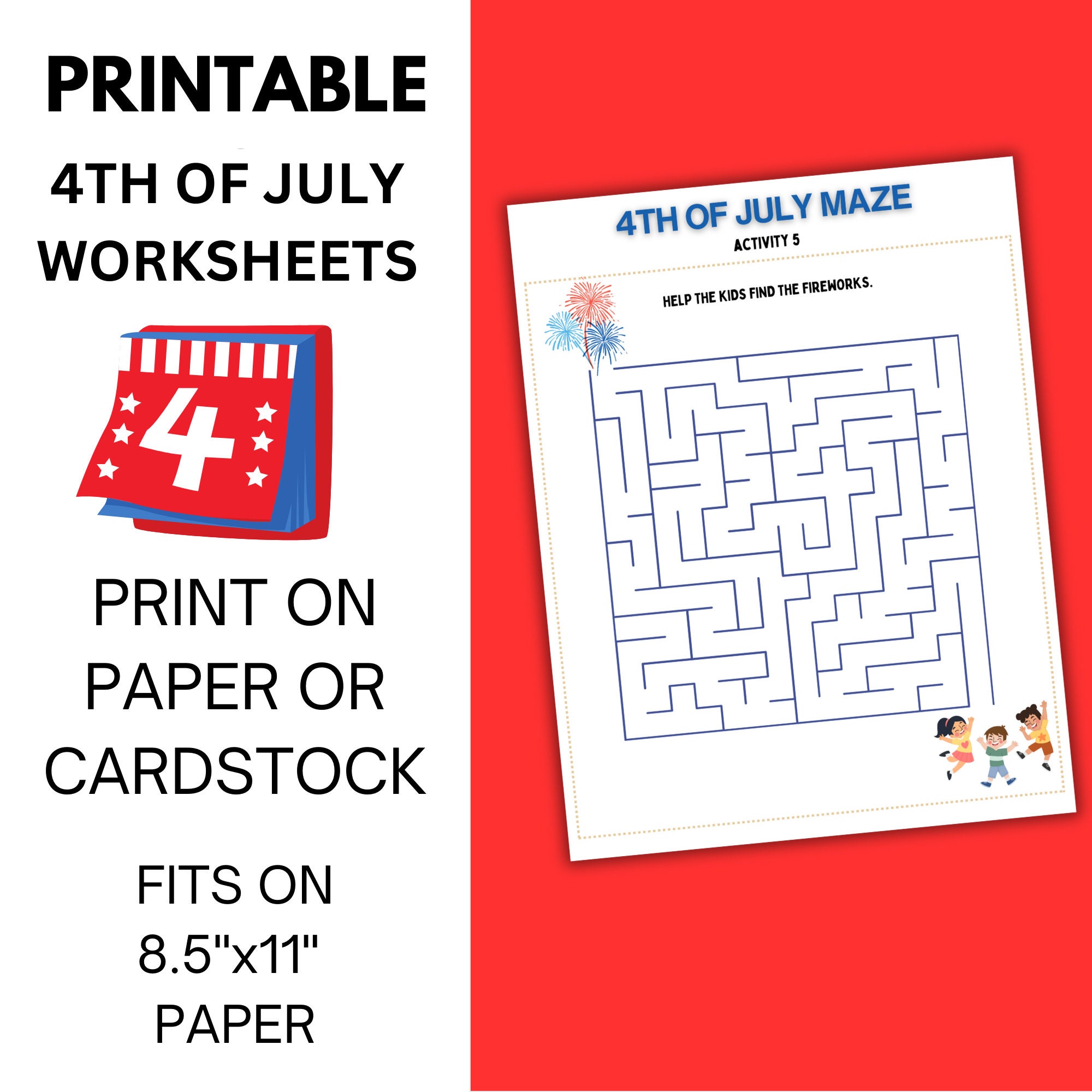 4th of July Printable Activities for Preschoolers and Kindergarteners ...