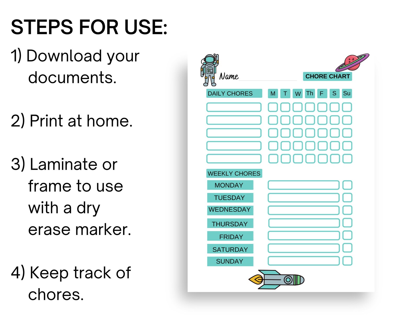 Printable Chore Charts, Chore Charts for Kids, Chore Charts, Dinosaur ...