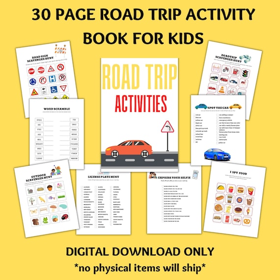 30 Page Road Trip Activity Book Road Trip Printables Road | Etsy