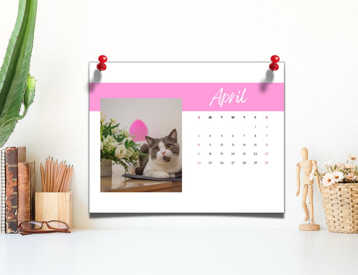 2024 Cat Printable Calendar, 2024 Printable Cat Calendar, Printable Cat