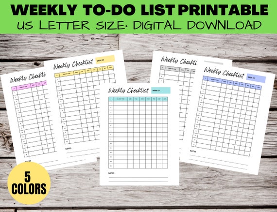 5 Weekly To-do List Printables 