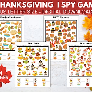 Thanksgiving Games - I Spy Printables, I Spy Games for Kids, Printable I Spy for Thanksgiving, Thanksgiving Printable, Kids Thanksgiving