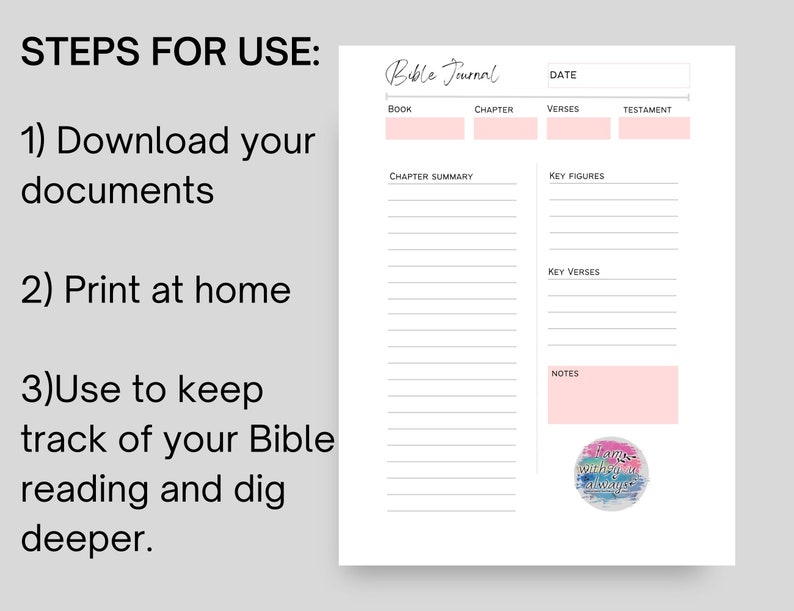 Bible Study Journal Printable, Printable Bible Journal, Scripture ...