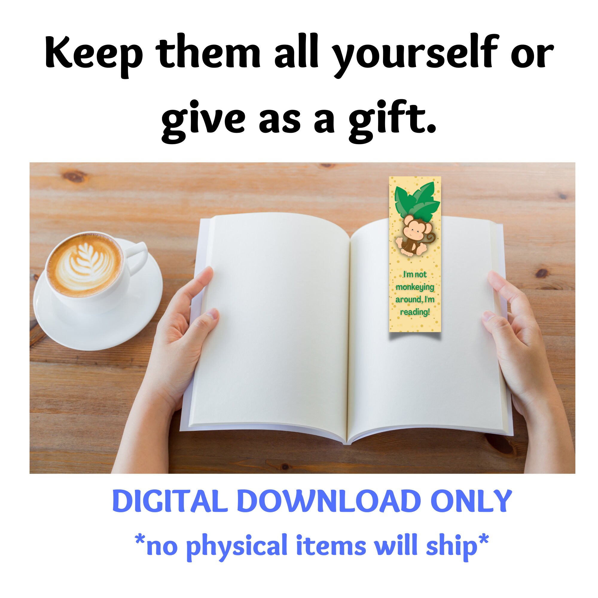 Printable Safari Bookmarks, Bookmarks for Kids, Safari Animal Bookmarks, Digital Bookmarks