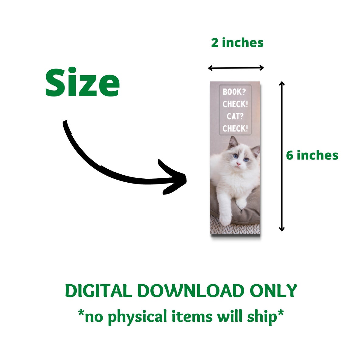 Printable Bookmarks, Cat Bookmarks, Instant Download, Digital Bookmarks