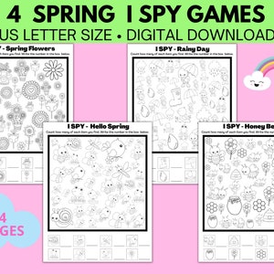 Spring I Spy Games Bundle for Kids, I Spy Printables, I Spy Games