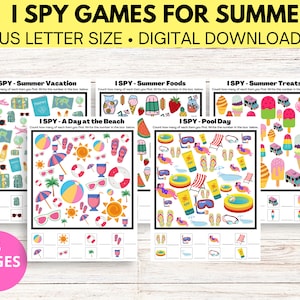 I Spy Printables, I Spy Games, Kids I Spy, Summer I Spy, Summer I Spy Games for Kids, Printable I Spy, Look and Find, Summer Activity Sheets