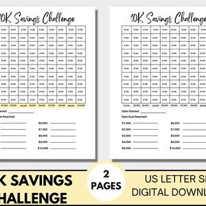 10K Savings Challenge, Savings Tracker, Money Challenge, Saving Challenge, Money Tracker, Savings Printable, Budget Tracker, 10000 Savings