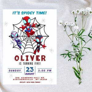 Editable Spidey Invitation | Spidey and His Friends Birthday Invite | Personalized Digital Template image 5