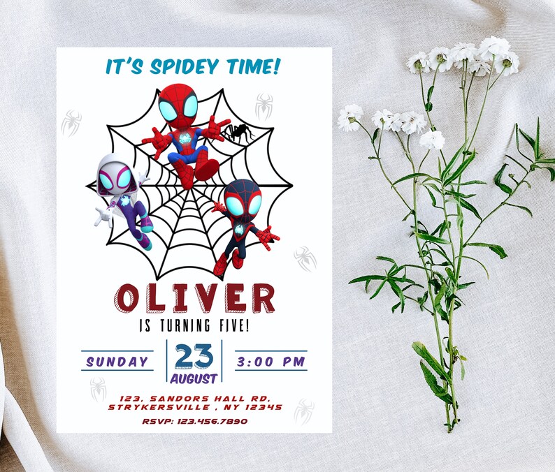 Editable Spidey Invitation | Spidey and His Friends Birthday Invite | Personalized Digital Template image 5