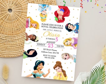 Princess Invitation | Editable Princess Birthday Party Invite | Digital Princess Template
