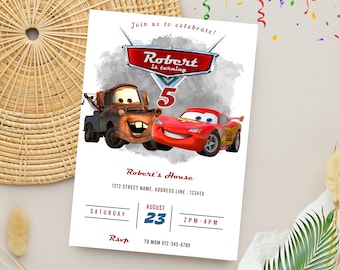 Invitation McQueen de voitures de Zazzle.be Liste d'envies C'est l'été ! Invitation d'anniversaire Lightning Mcqueen | faire-part d'anniversaire voitures | Invitation McQueen Mater