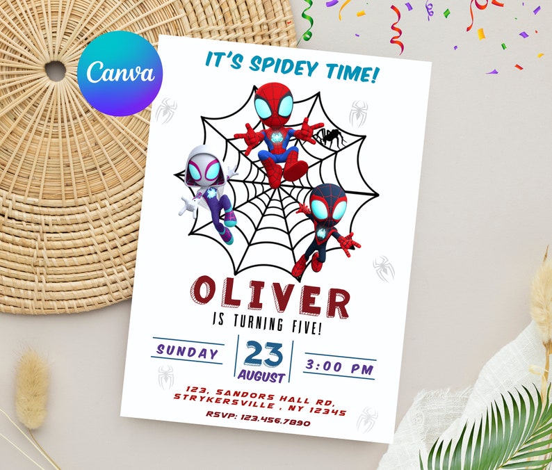 Editable Spidey Invitation | Spidey and His Friends Birthday Invite | Personalized Digital Template image 3