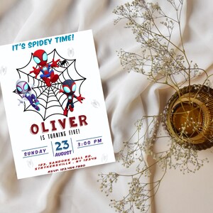 Editable Spidey Invitation | Spidey and His Friends Birthday Invite | Personalized Digital Template image 7