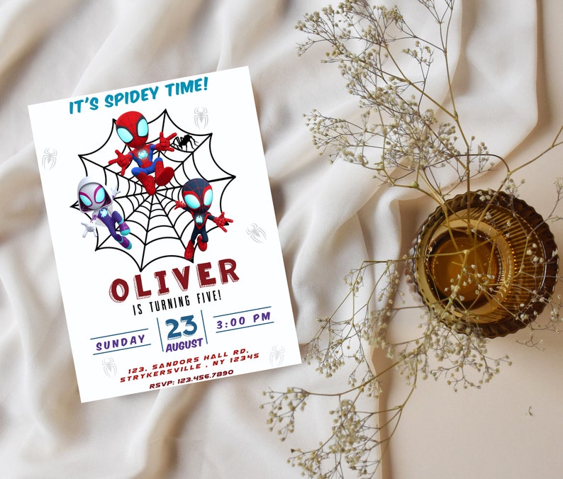 Editable Spidey Invitation | Spidey and His Friends Birthday Invite | Personalized Digital Template image 7