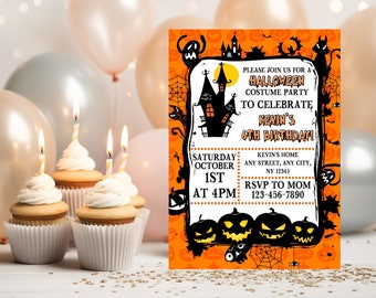 Personalized and Editable Halloween Party Invitation | Digital Halloween Birthday Invitation | Halloween Costume Party Invite