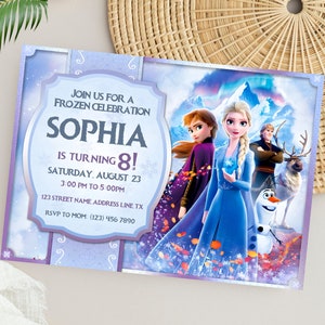 Editable Frozen Birthday Invitation | Frozen Birthday Party Invite | Elsa and Anna Invitation
