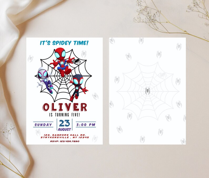 Editable Spidey Invitation | Spidey and His Friends Birthday Invite | Personalized Digital Template image 2
