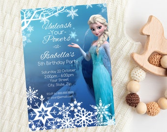 Personalized and Editable Frozen Birthday Party Template | Frozen Birthday Invitation | Instant Download