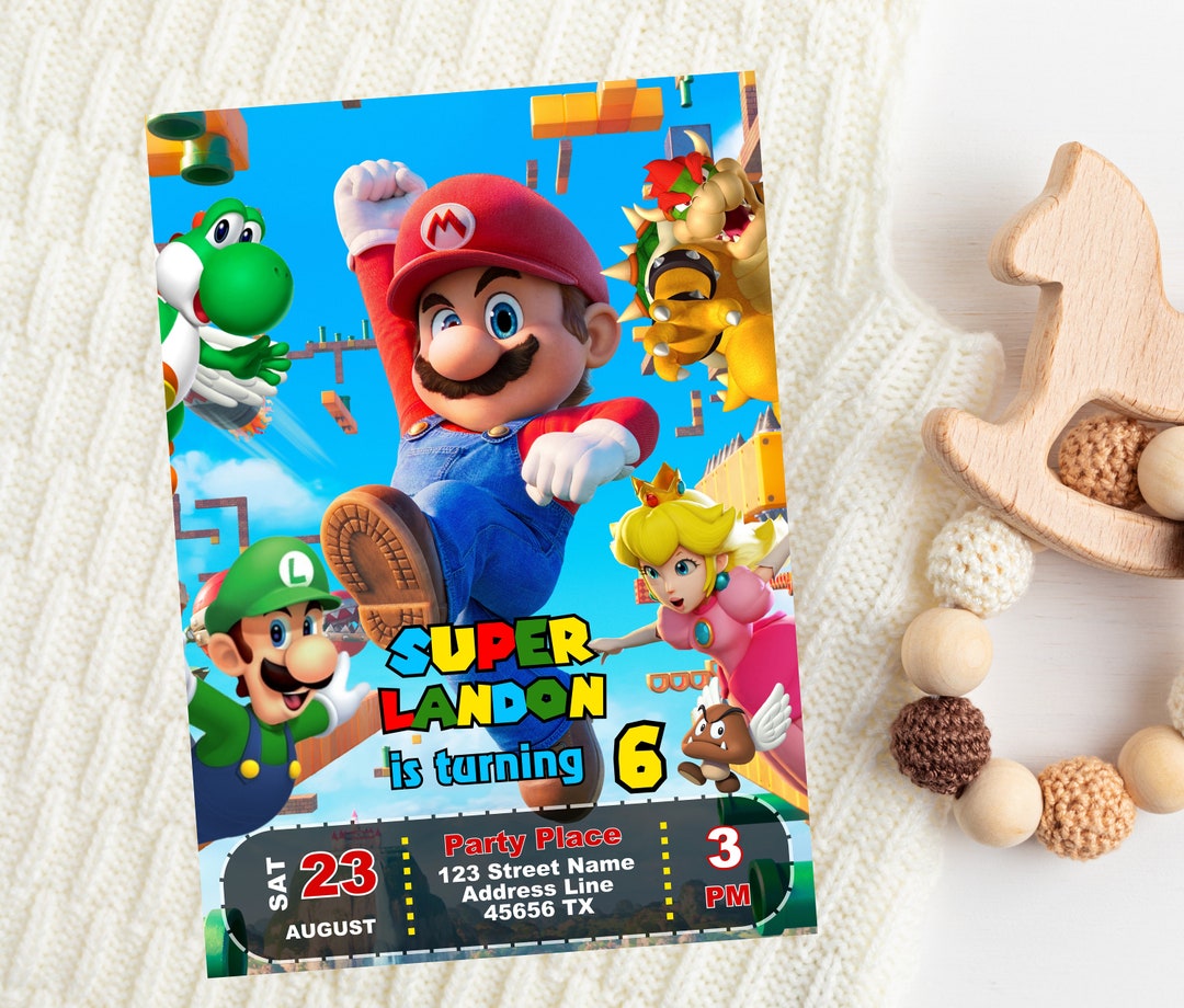 Editable Super Mario Birthday Invitation | Printable Mario Birthday Party Invite | Personalized ...