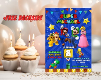 Personalized and Editable Digital Download | Super Mario Birthday Invitation | Mario Birthday Party Template