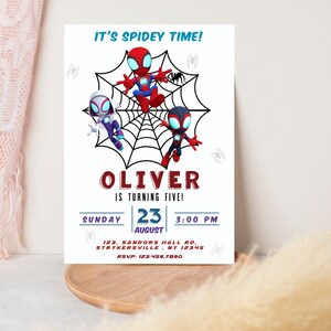 Editable Spidey Invitation | Spidey and His Friends Birthday Invite | Personalized Digital Template image 4