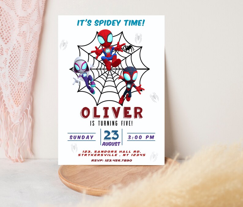 Editable Spidey Invitation | Spidey and His Friends Birthday Invite | Personalized Digital Template image 4