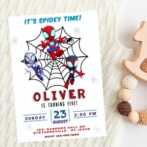 Editable Spidey Invitation | Spidey and His Friends Birthday Invite | Personalized Digital Template image 6