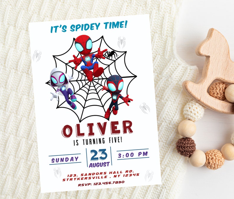 Editable Spidey Invitation | Spidey and His Friends Birthday Invite | Personalized Digital Template image 6