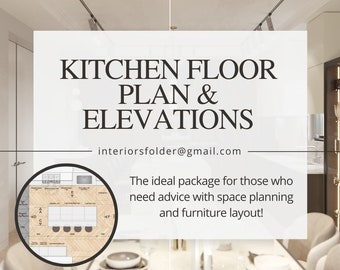 2D Kitchen Furniture Layout & Elevations| Furniture Placement| Custom Floor Plan Design Service| Interior Design| Sections| Space Planning