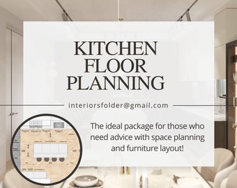 2D Kitchen Floor Plan| Furniture Placement| Custom Floor Plan Design Service| Interior Design| Furniture Layout| Space Planning