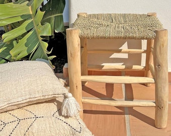 counter stools in different sizes Berber chair made with palm leaf, Moroccan stool, vintage Berber stool