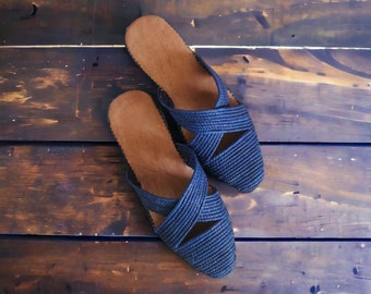 Moroccan raffia sandal - raffia sandals for women - Summer Sandals - Raffia Slides