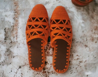 Handmade raffia sandals - Moroccan women slippers - raffia Flats Sandals - Moroccan Shoes - Straw Sandals - raffia sandals for women