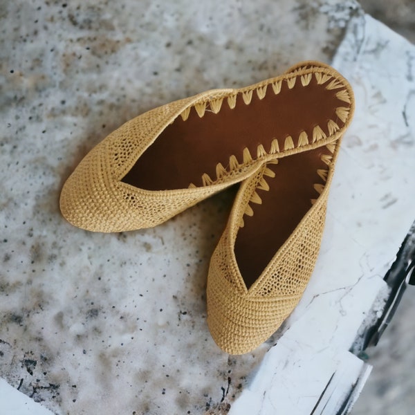 natural raffia shoes, summer raffia sandals, funky raffia color mules, handmade raffia slipers