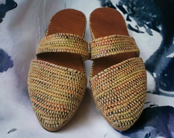 moroccan raffia Summer Sandals - Moroccan Shoes - Straw Sandals - raffia sandals for women - Summer Sandals