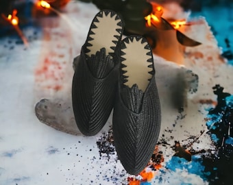 sandalias mujer hechas con Rafia, zapatos marroquíes hechos a mano, zapatos de rafia, zapatos de verano de mujer, zapatillas Babouche, sandalias de rafia