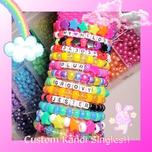 Custom Kandi Singles! - Make Your Own Kandi Bracelets - Personalized Jewelry - Friendship Bracelets - Cute Gift - Pony Beads