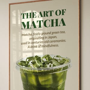 Matcha Wall Art Print – Japanese Green Tea Poster – Matcha Kitchen Decor – Matcha Aesthetic Gift for Tea Lovers