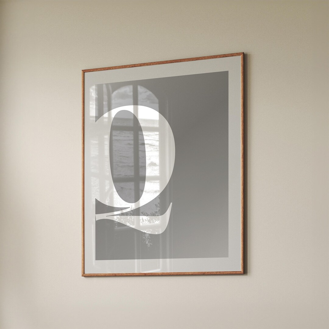 Letter Q Print, Letter Wall Art, Custom Wall Decor , Alphabet Silver ...