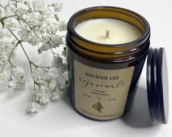 CATNIP & ROSEMARY CANDLE | Cat Candle |  Pet - Friendly | Rejuvenating, Calming and Stress-Relieving | Toxin Free