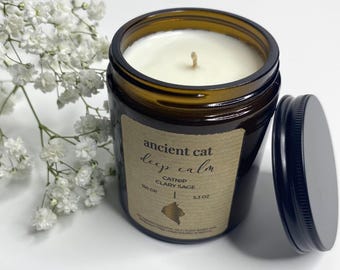CATNIP & CLARY SAGE Candle | Cat Candle |  Pet - Friendly | Deeply Calming | Toxin Free
