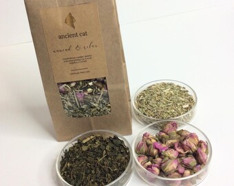 UNWIND AND RELAX Herbal Tea - Organic Catnip, Rose & Nettle Blend | Caffeine-Free | 50g