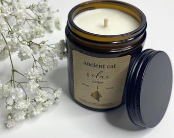 CATNIP CANDLE | Cat Candle | Pet-Friendly | Aromatherapy | Soy Wax | Pure Essential Oil | Relaxation | Calm | Petroleum Free