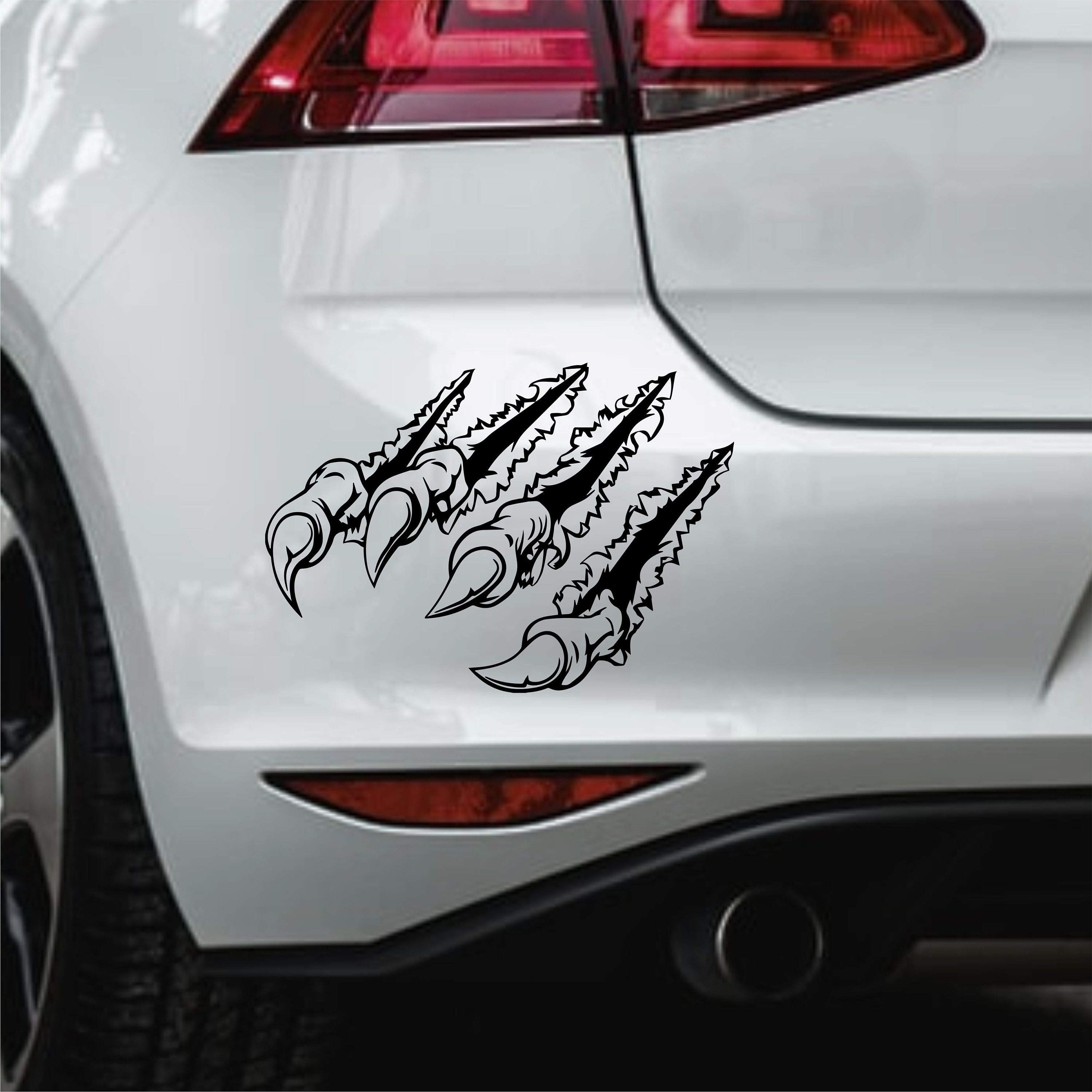 2x Monster Claw Ripped Scratches Vinyl Decal Sticker for Laptop