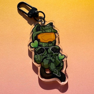 meowster chief | halo inspired acrylic keychain